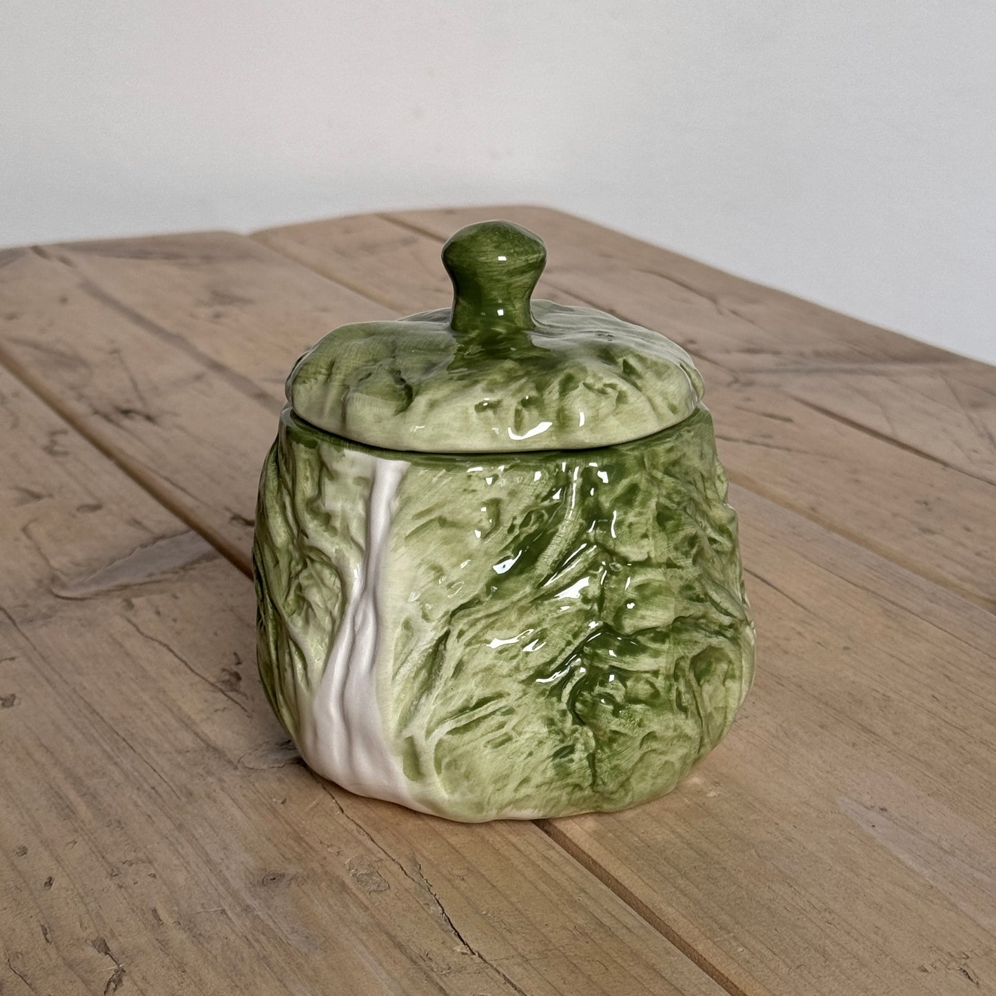 Green Cabbage Storage Jar with Lid