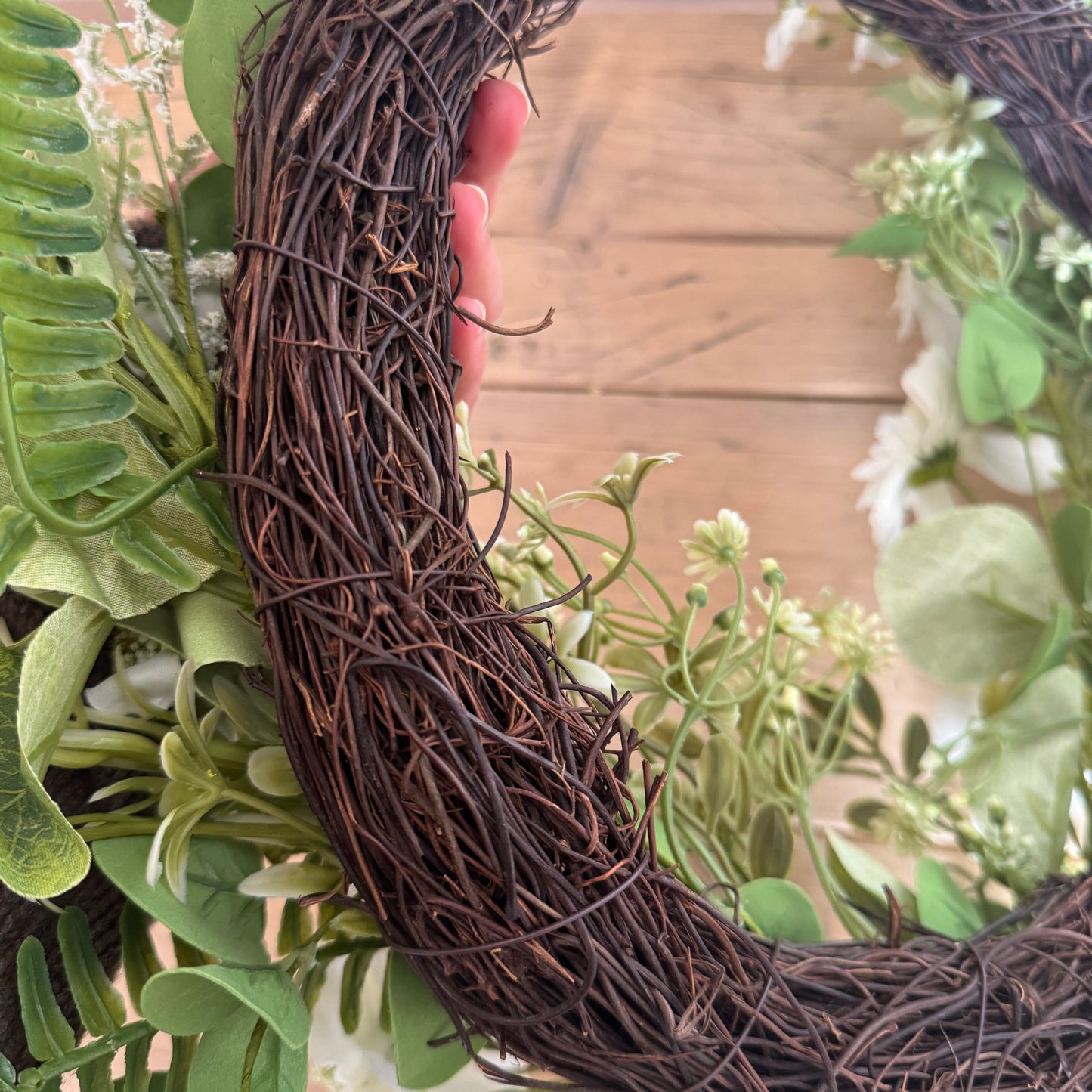 Wild Meadow Wreath with White Flowers