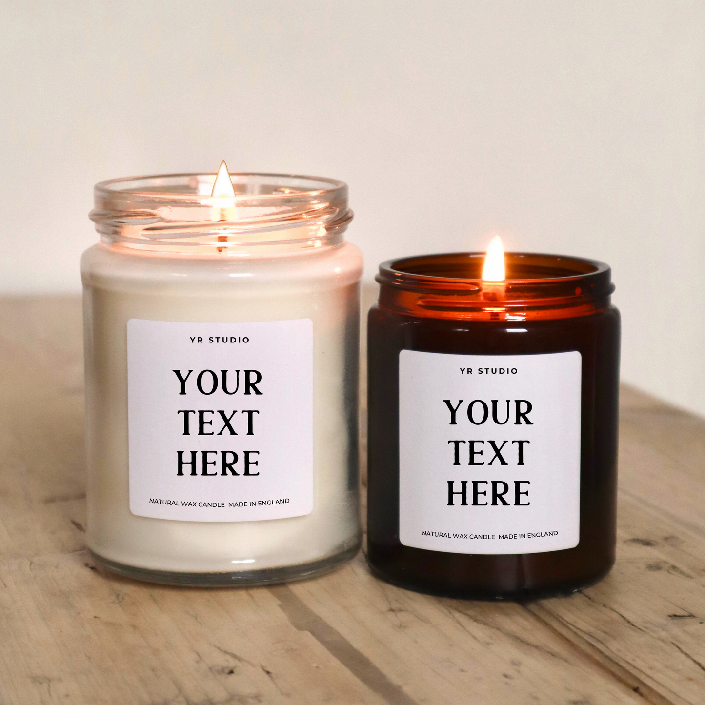 Personalised candle gift with custom text