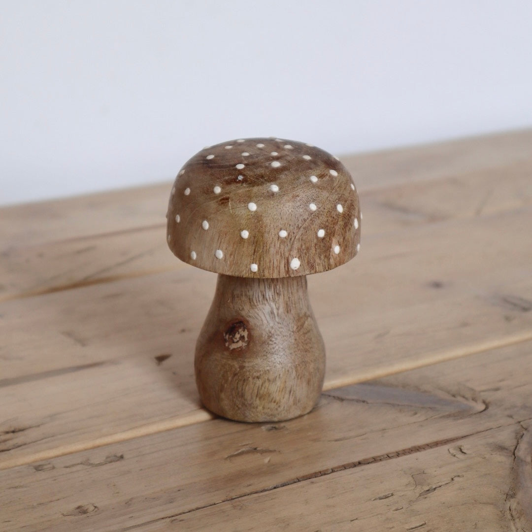 Wooden Mushroom Ornament – Rustic Woodland Home Decor