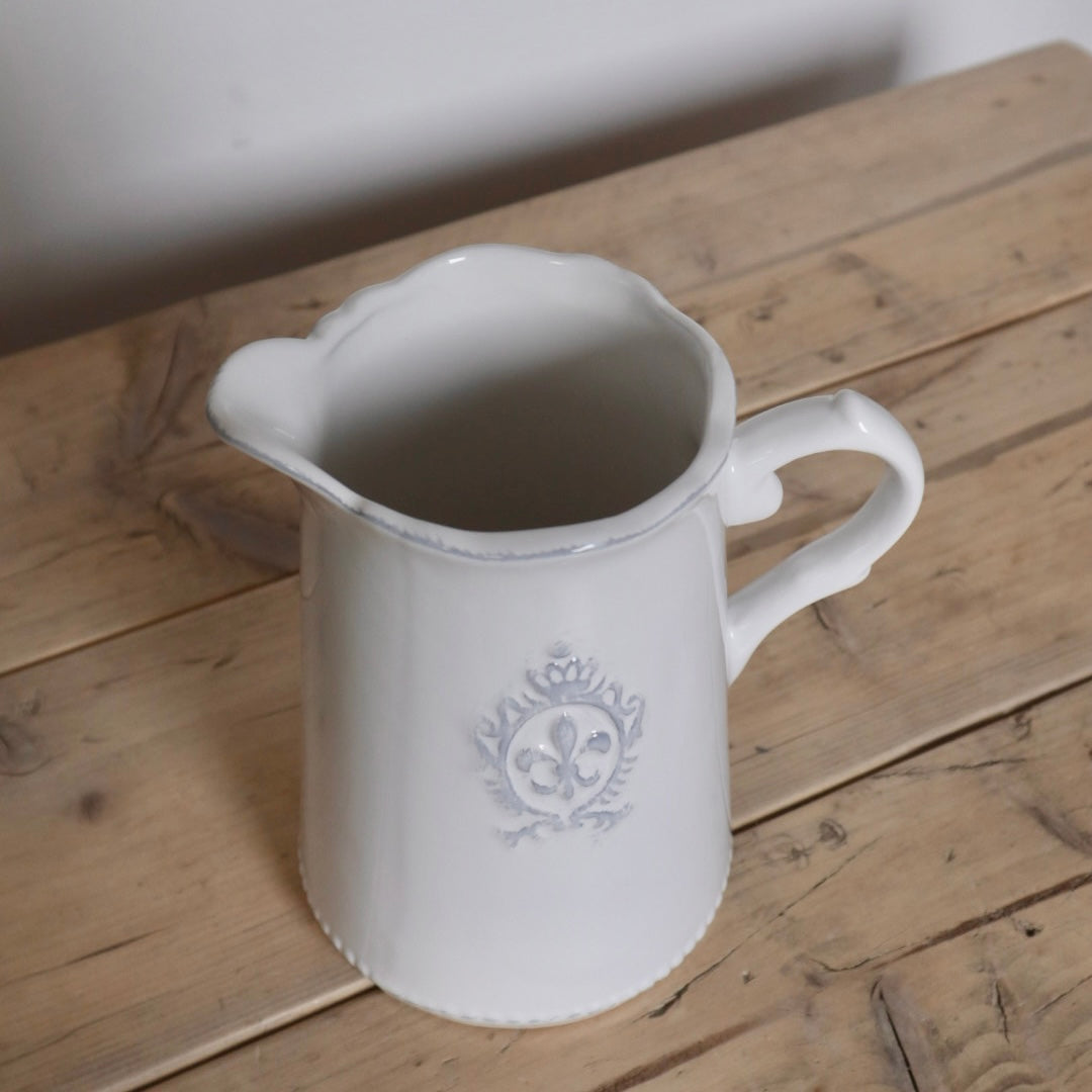 Country Style Ceramic White Jug Vase