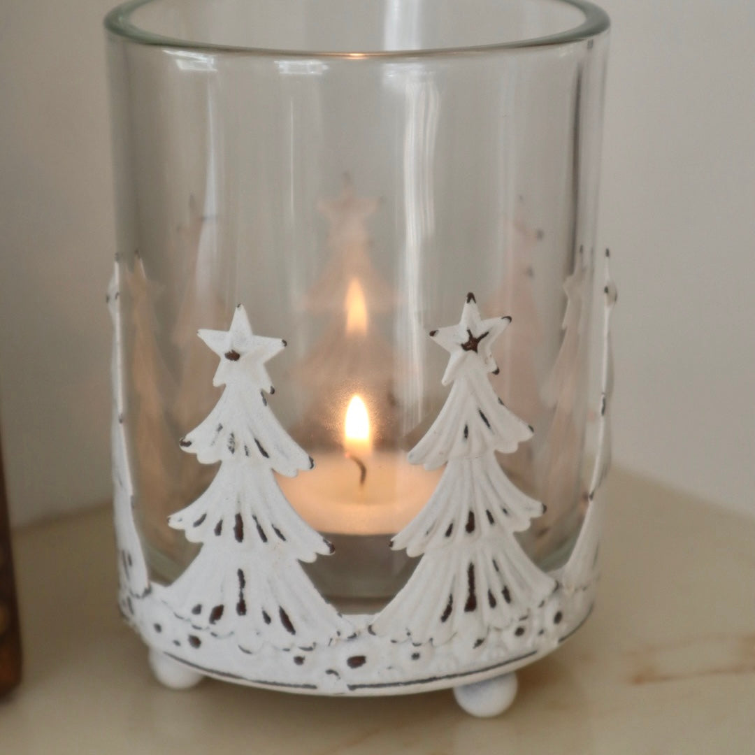 Rustic Christmas Tree Candle Holder