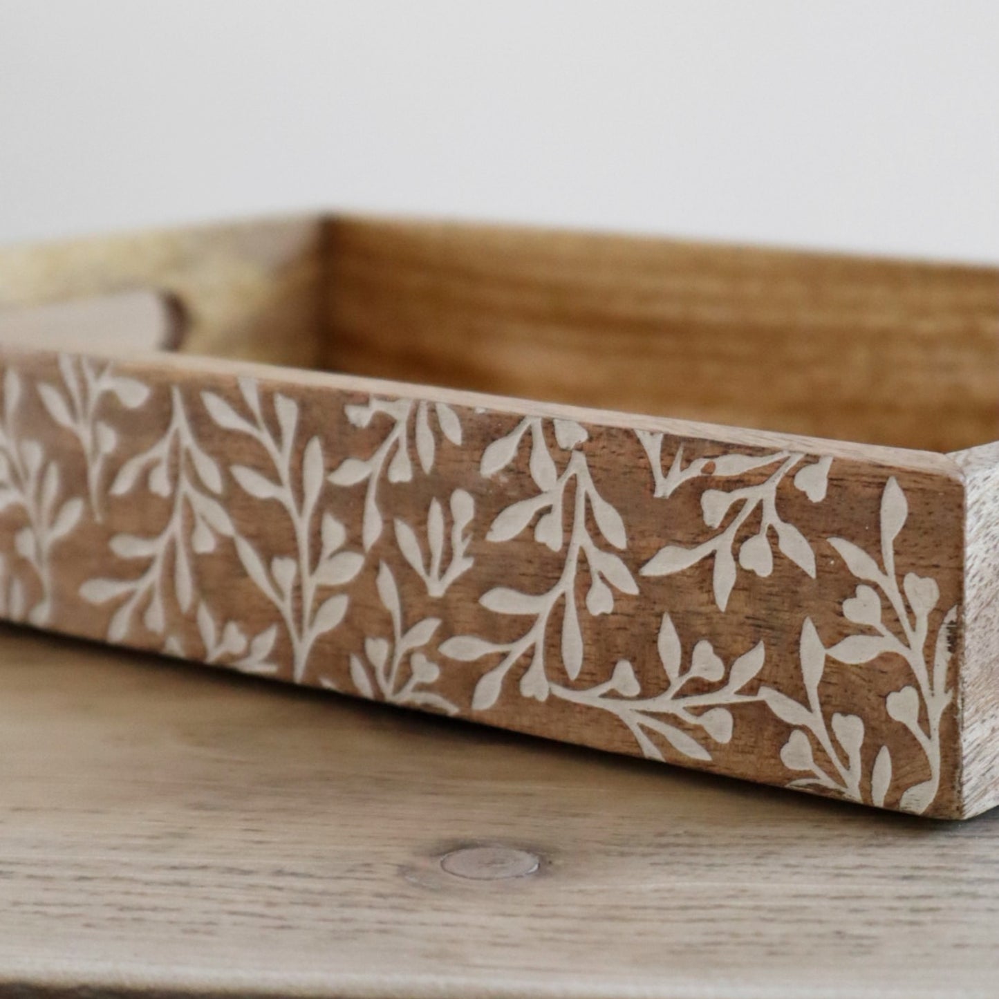 Floral Design Wood Tray