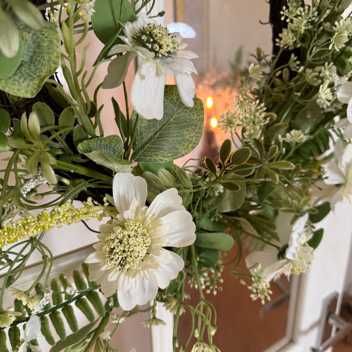 Wild Meadow Wreath with White Flowers