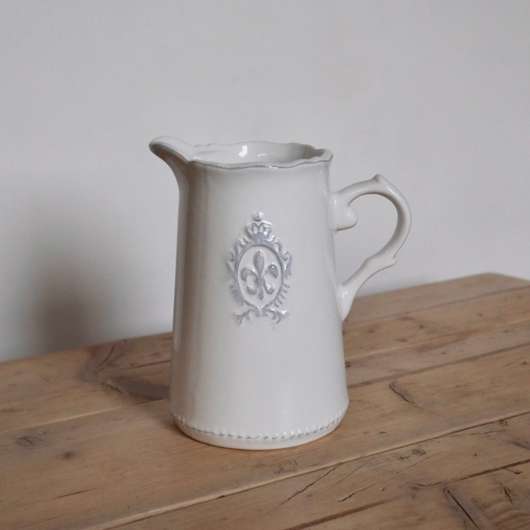 Country Style Ceramic White Jug Vase