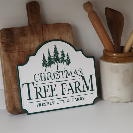 Christmas Tree Farm Metal Sign 30cm