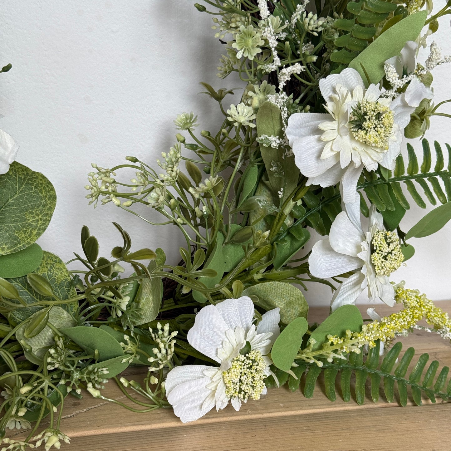 Wild Meadow Wreath with White Flowers