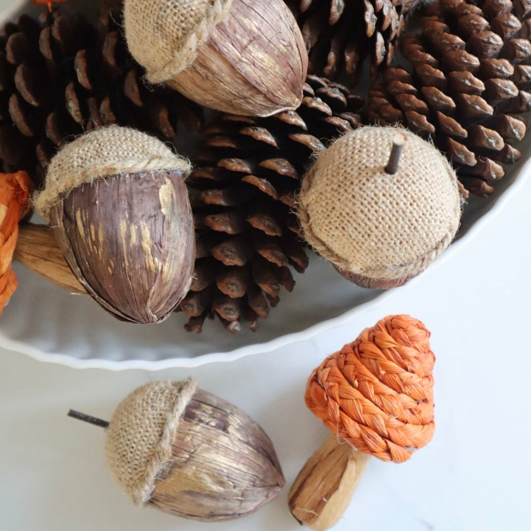 Autumn Forest Decor – Mushrooms, Pinecones & Acorns