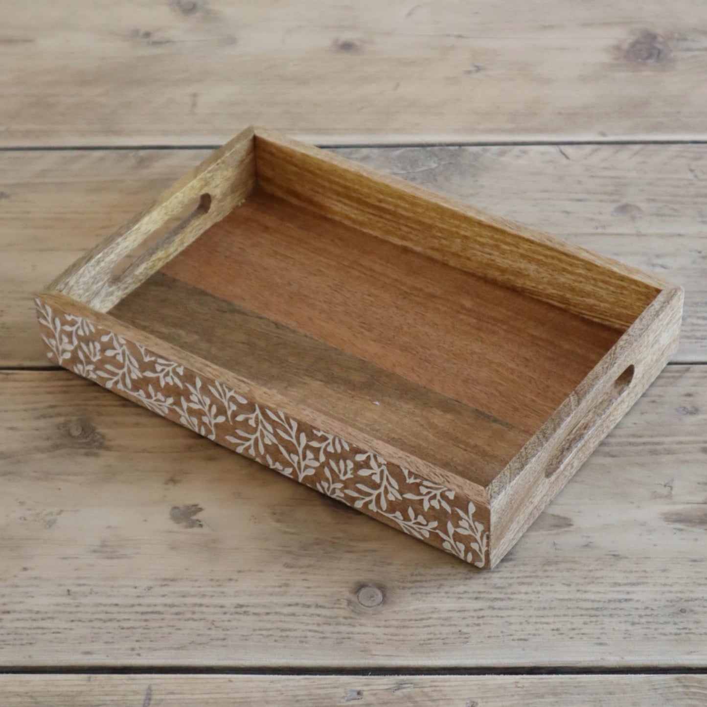 Floral Design Wood Tray