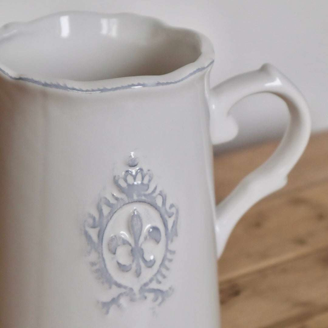 Country Style Ceramic White Jug Vase