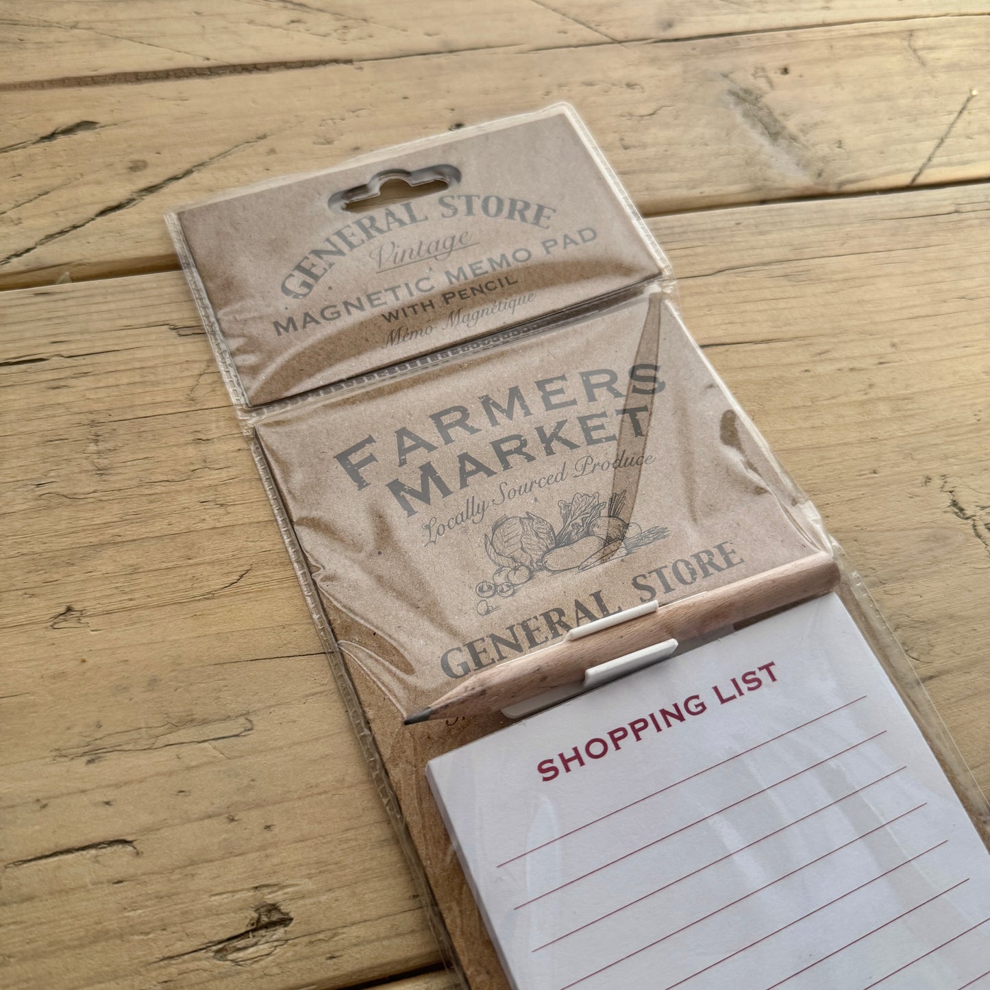 Rustic ‘Shopping List’ Memo Pad with Magnet