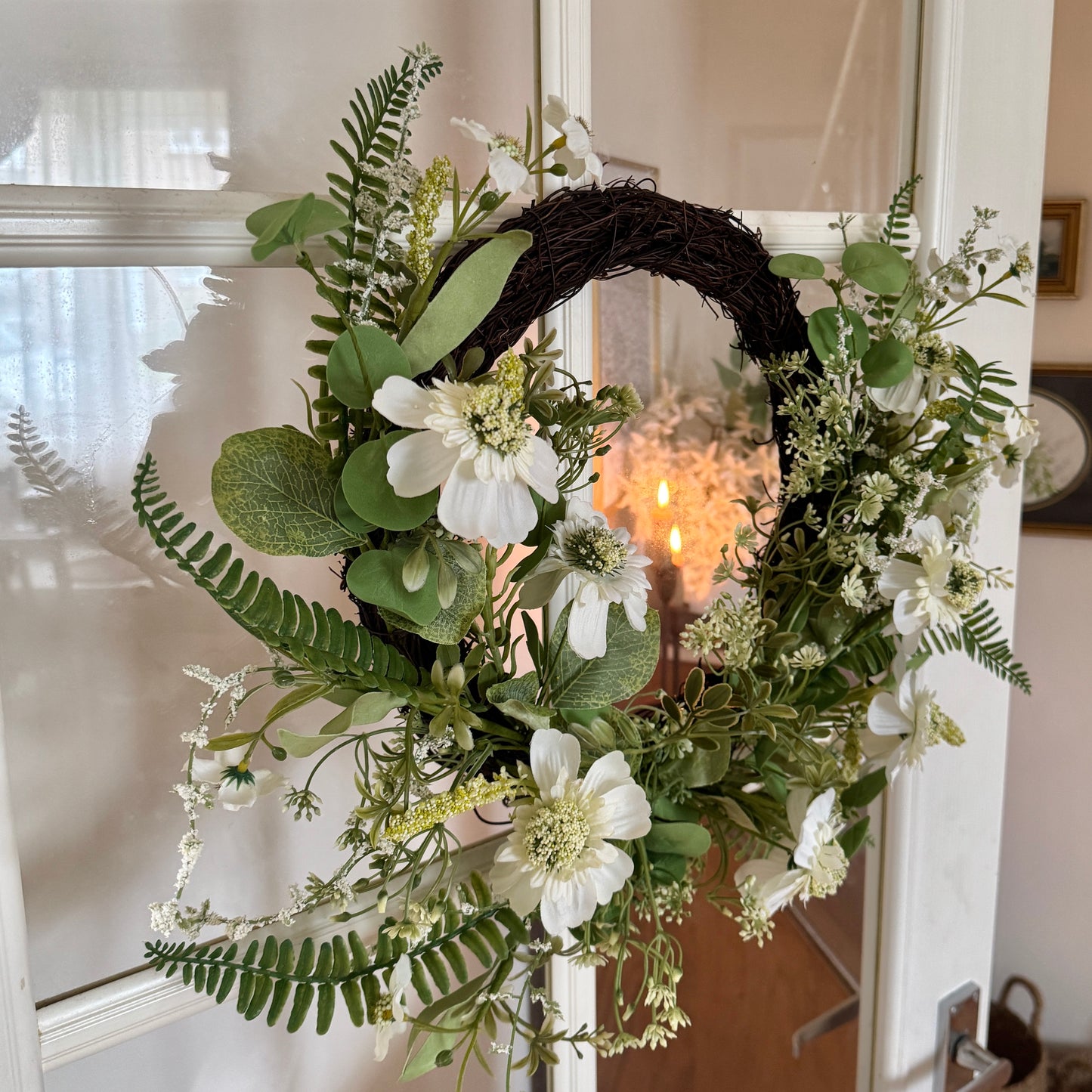 Wild Meadow Wreath with White Flowers