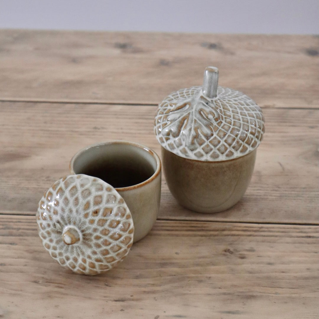 Ceramic Acorn Pot in Stylish Neutral Tones