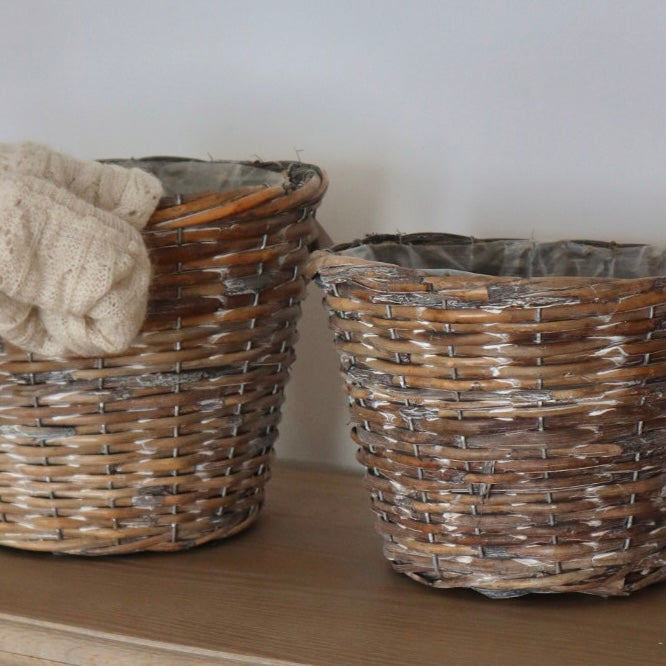 Natural Woven Basket Pots (2 sizes)
