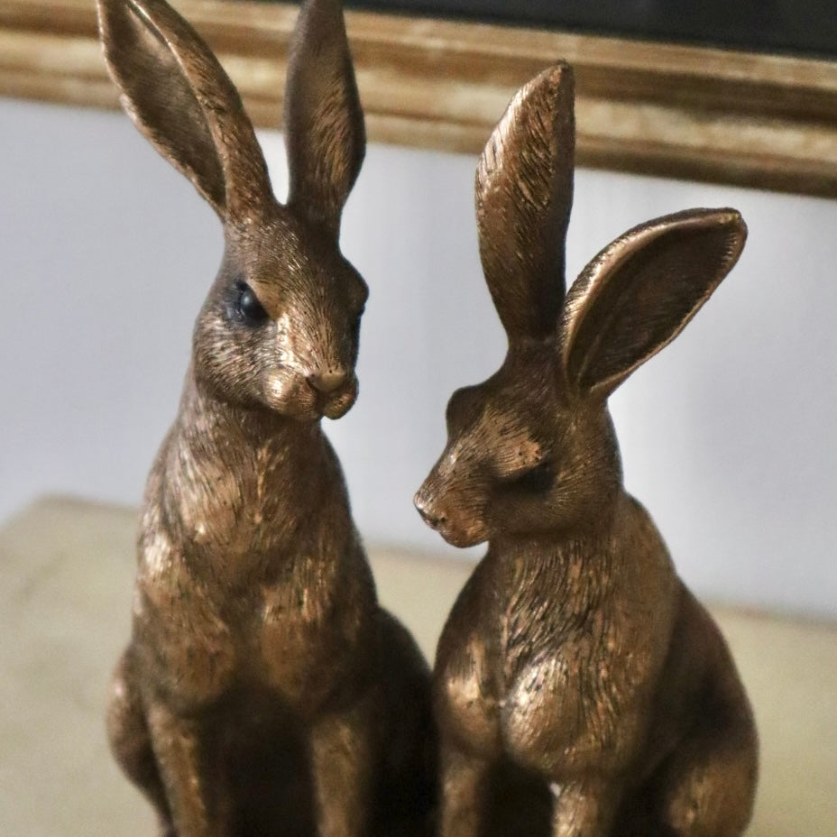 Bronze Pair of Hares
