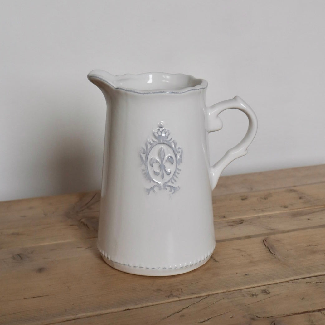 Country Style Ceramic White Jug Vase