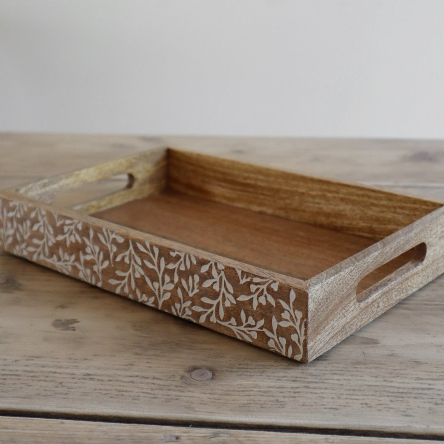 Floral Design Wood Tray