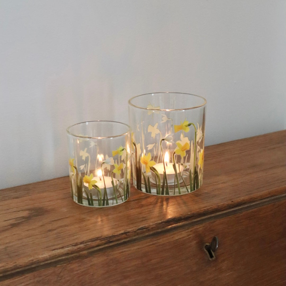 Daffodil & Snowdrop Candle Holders Duo