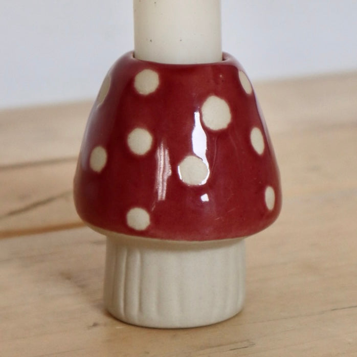 Mushroom Dinner Candle Holder