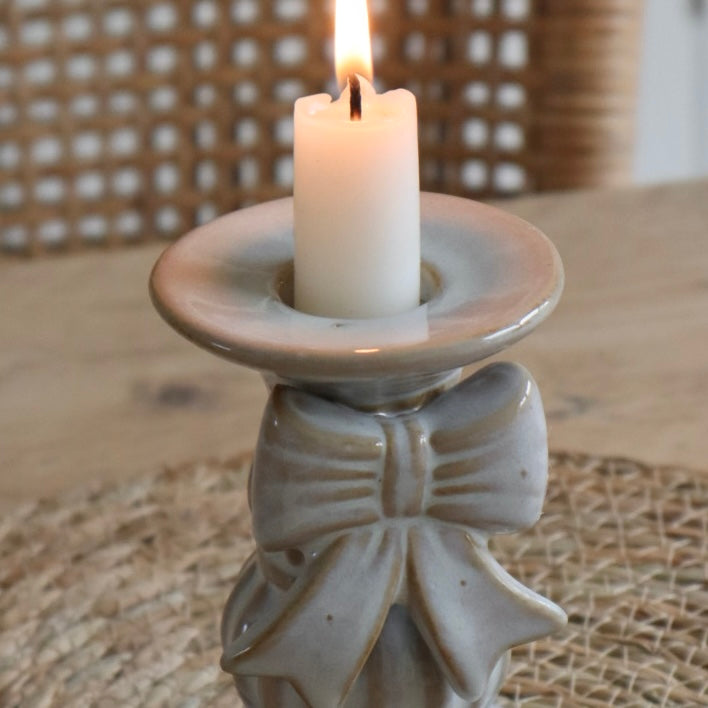Rustic Bow Candle Holder