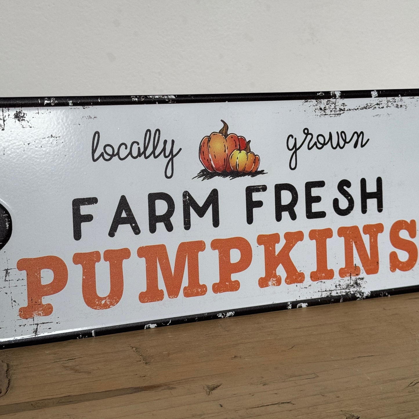 "Farm Fresh Pumpkins" Metal Sign