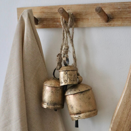 Rustic Brass Cow Bells for Christmas and Year-Round Country Décor