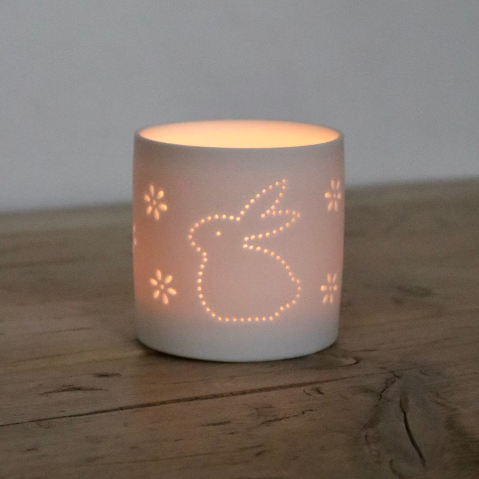 Spring Bunny Tea Light Holder | Nature-Inspired Easter Décor