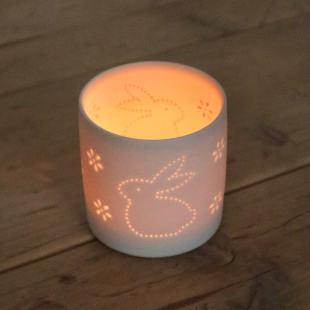 Spring Bunny Tea Light Holder | Nature-Inspired Easter Décor
