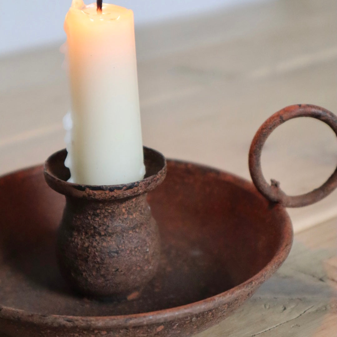 Vintage Rustic Candle Holder (Small) – Perfect for Country Décor & Dinner Candles