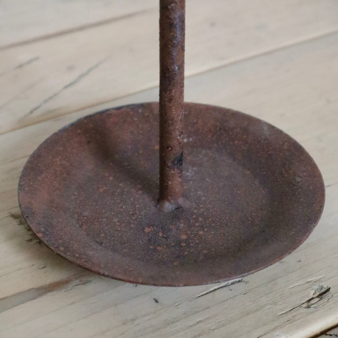 Set of 2 Rusty Dinner Candle Holders - Shabby Chic Country Décor