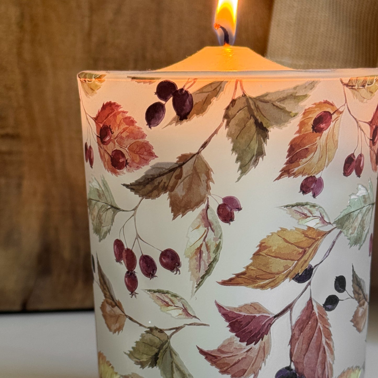 Large Autumn Leaves Candle Holder