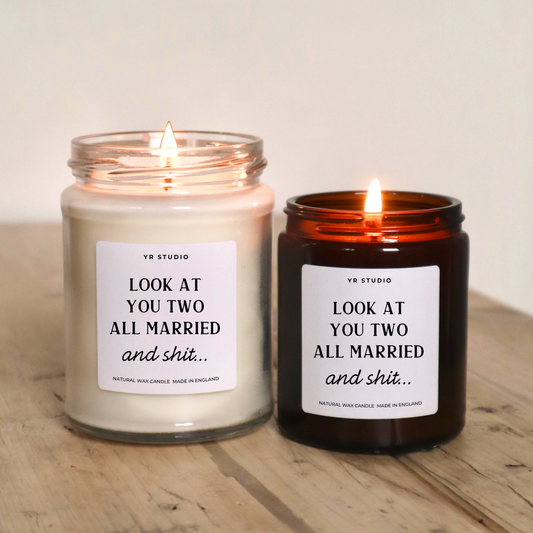 "Look at you two all married" Funny Wedding Gift