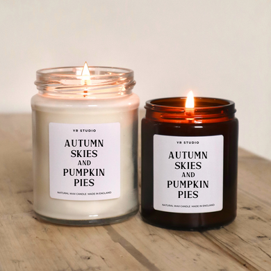 Autumn Skies & Pumpkin Pies Candle | Cosy Fall Aroma | Eco-Friendly Artisan Candle