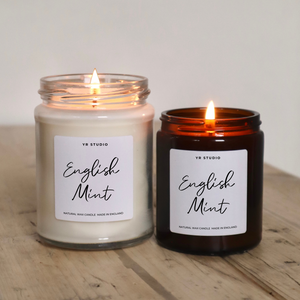 English Mint Natural Wax Candle - Embrace the Aroma of Traditional British Gardens