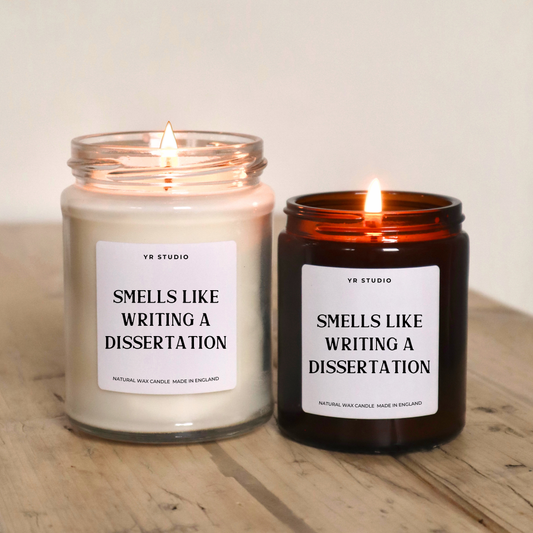 Writing Dissertation Gift Candle - Perfect PHD Gift for Future Doctors