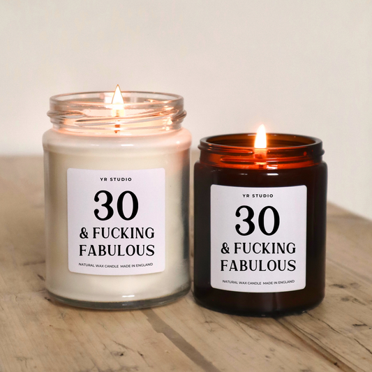 30th Birthday Candle Gift for Her – Funny "30 Fabulous" Birthday Candle