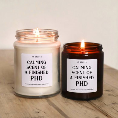 Light Up Their Achievement with the 'Finished PhD' Graduation Gift Candle