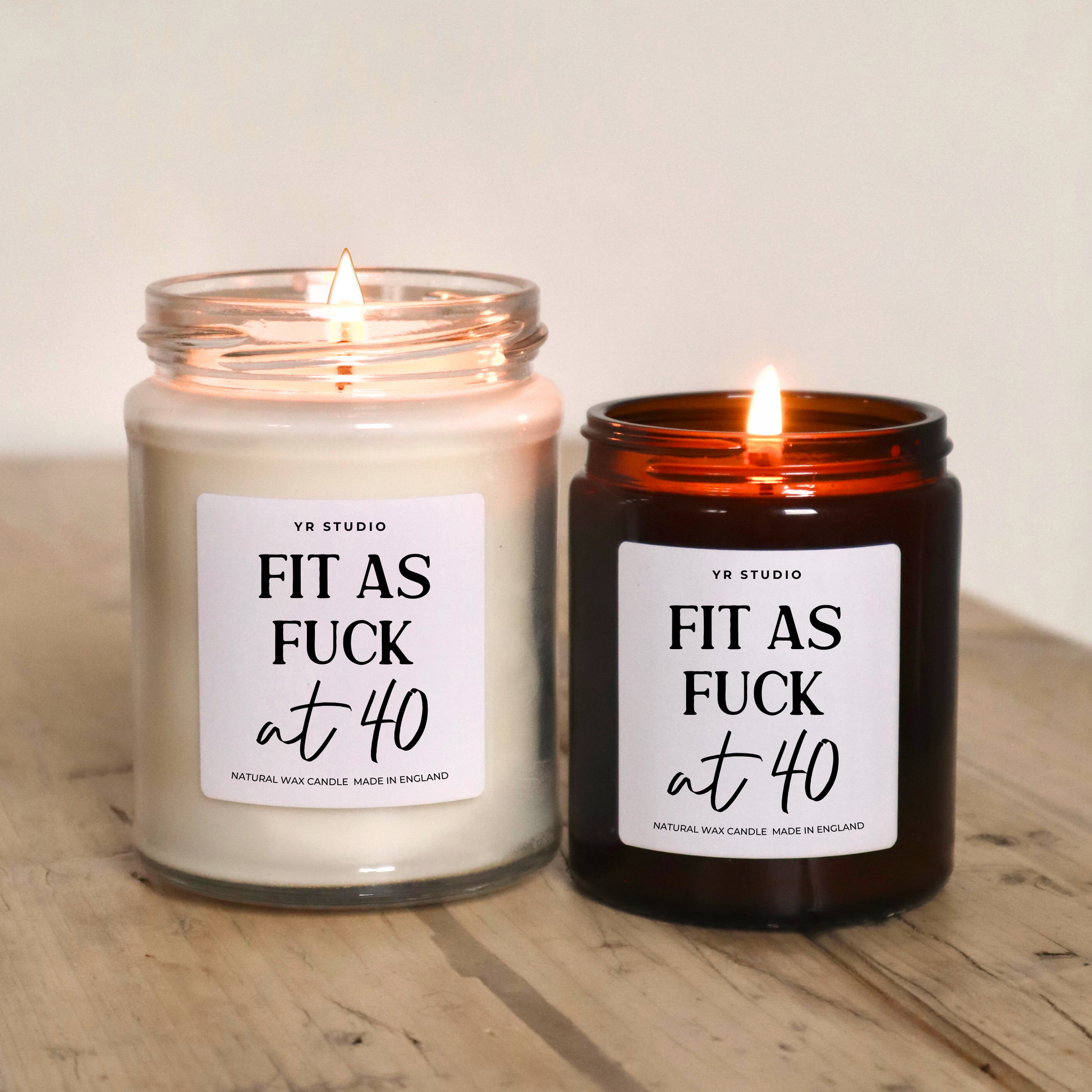 Funny Fit as F*** at 40 Scented Candle | Perfect 40th Birthday Gift for Her