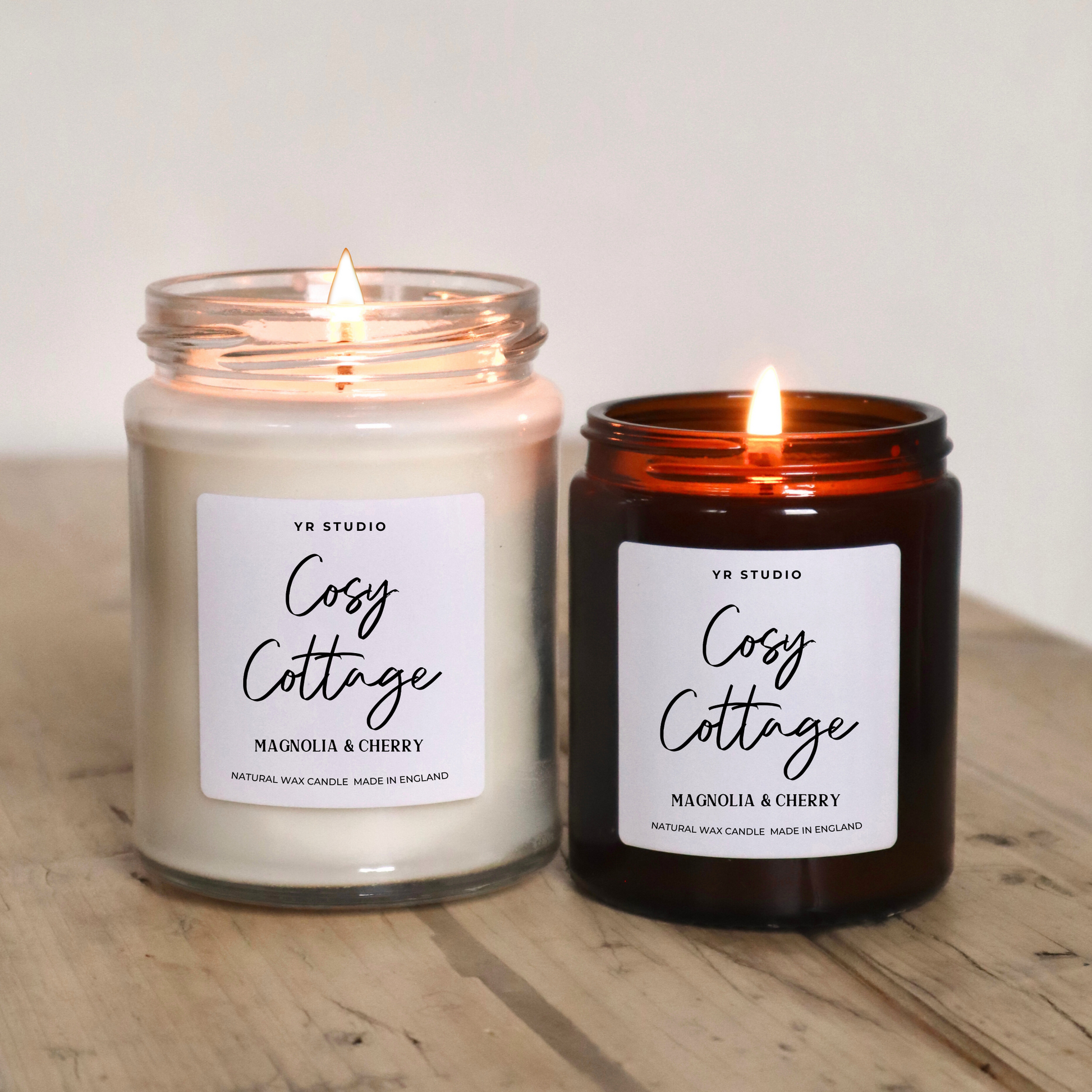 Spring & Summer English Countryside Candle - Natural Wax with Magnolia and Cherry