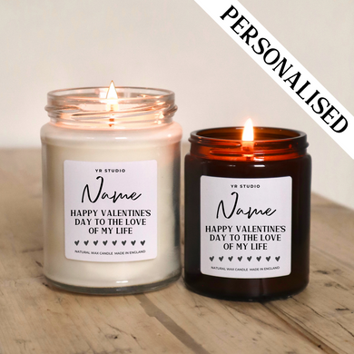 Personalised Valentine's Candle - Unique Gift for Him & Her