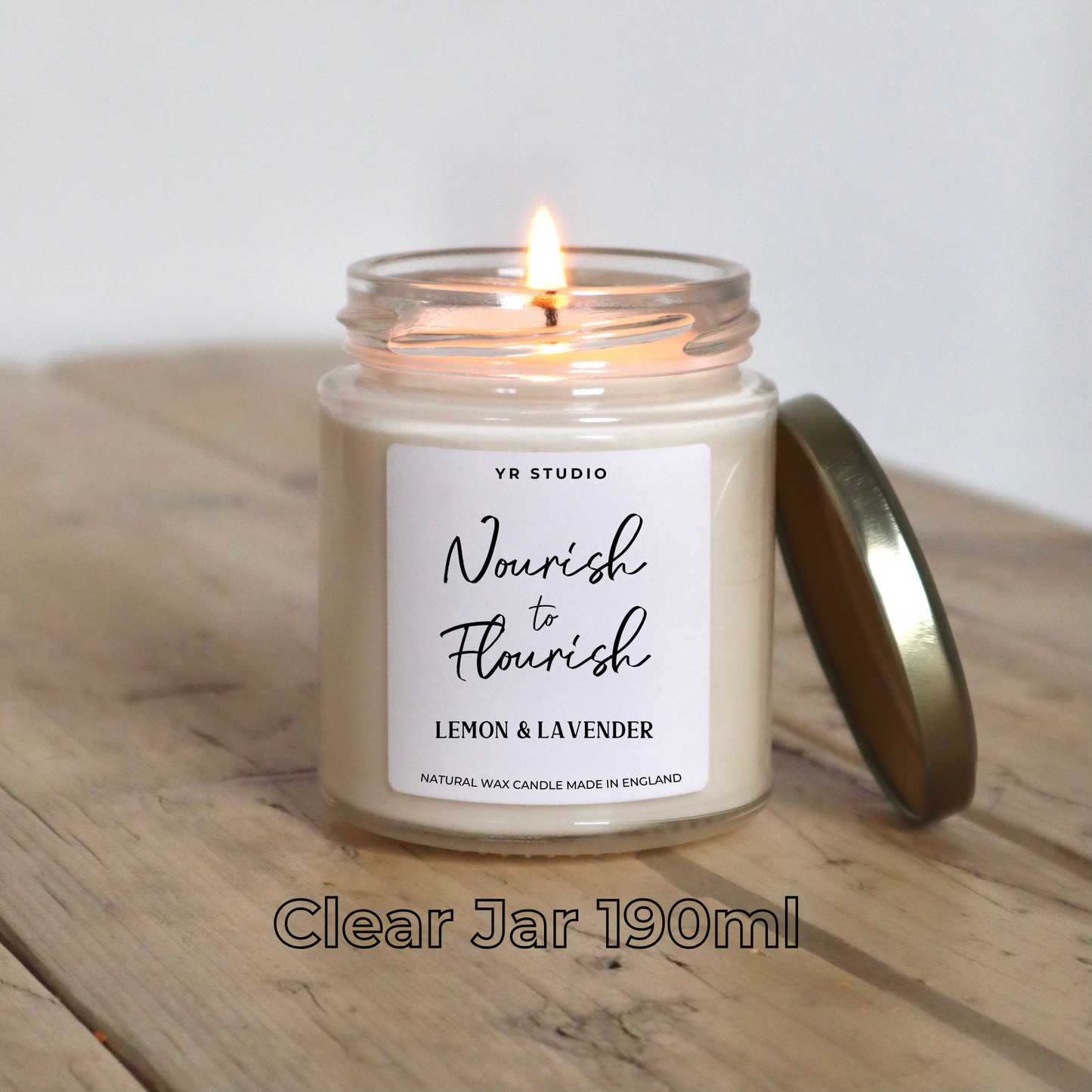 Nourish To Flourish Lemon & Lavender Candle - Stress Relief & Tranquility