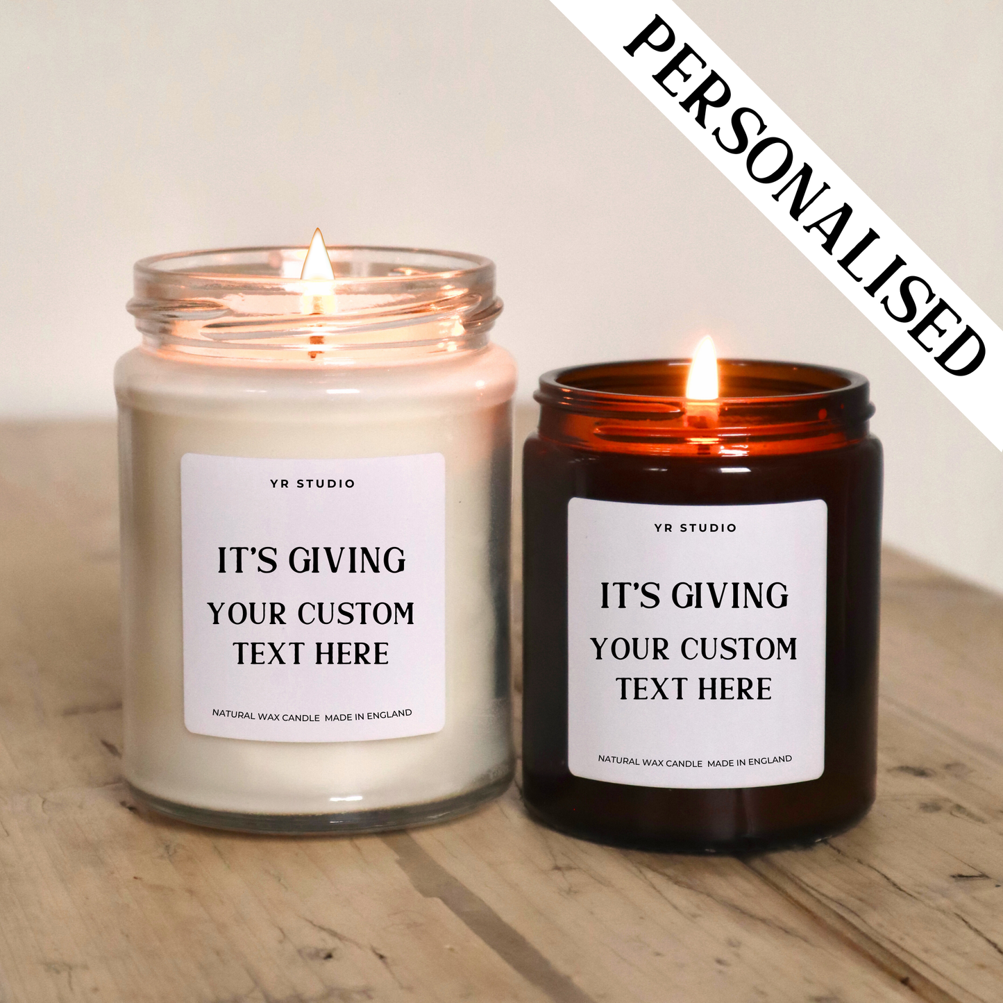 "It's Giving" Personalised Text Candle Gift