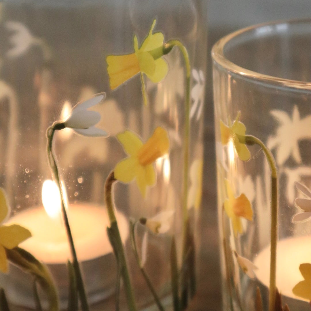 Daffodil & Snowdrop Candle Holders Duo