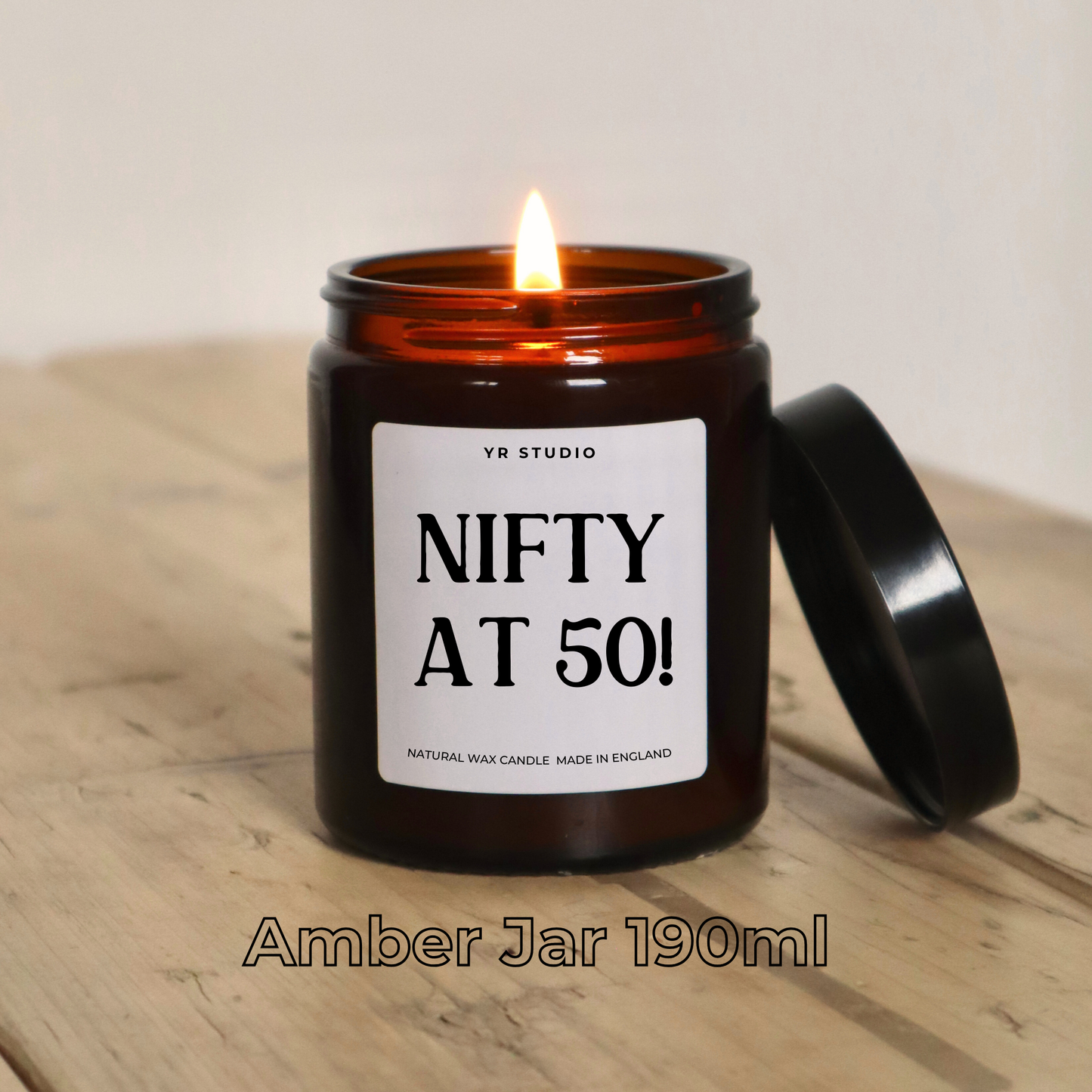 Funny Nifty At 50 Candle - Perfect 50th Birthday Gift for Mum, Friend, Sister or Husband