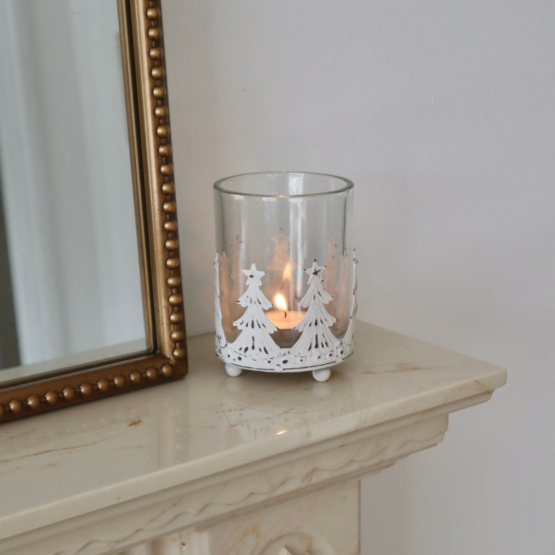 Rustic Christmas Tree Candle Holder