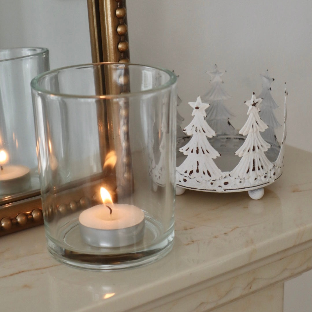 Rustic Christmas Tree Candle Holder