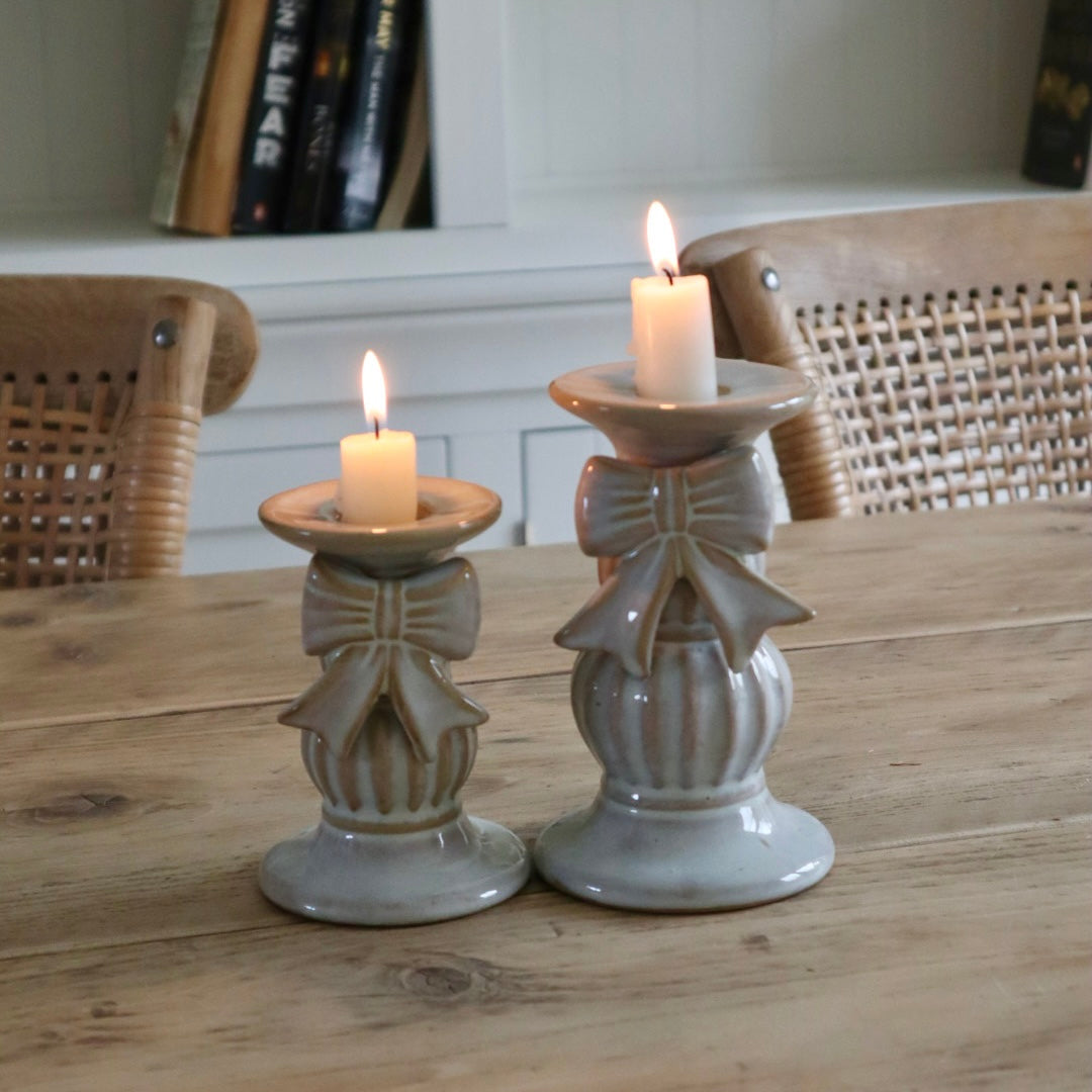Bow Dinner Candle Holders - Set of 2