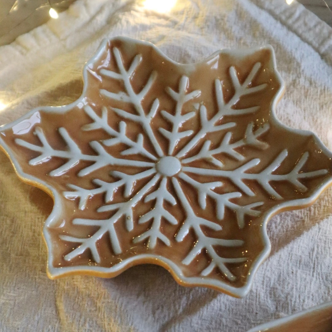Gingerbread Tree & Snowflake Serving Plates Duo