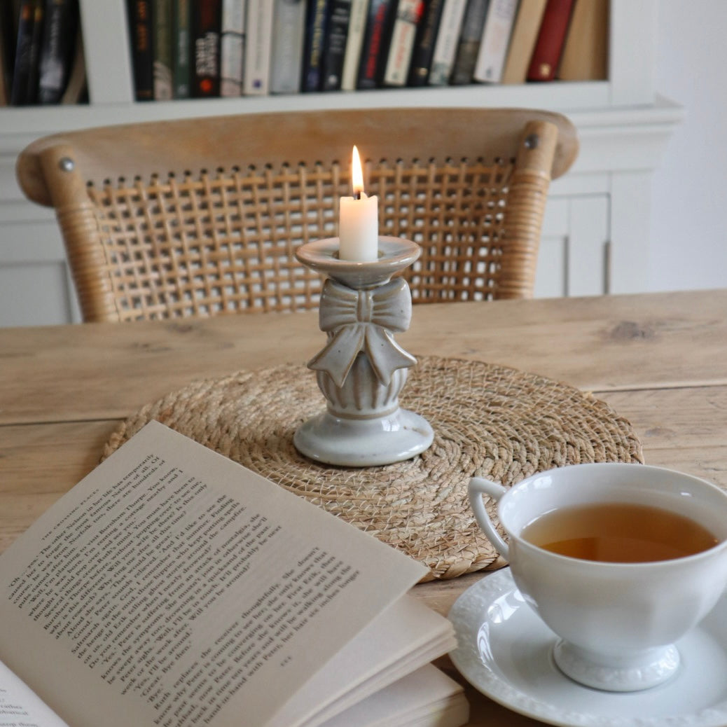 Rustic Bow Candle Holder