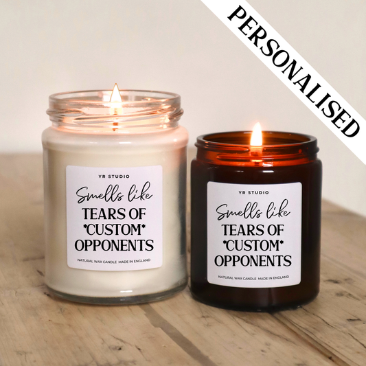 Smells Like Tears Gift Candle – Personalised Gift for Sports & Game Opponents